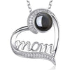 MOM Heart-Shaped Projection Necklace