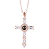 Cross Projection Necklace With Picture Inside