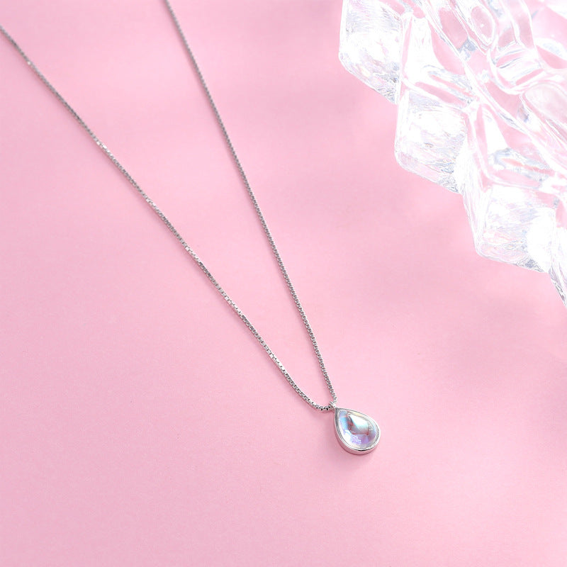 Moonstone drop necklace