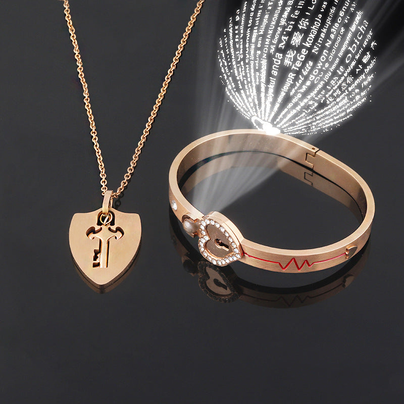 Projection Key Pendant Bracelet Woman Jewelry Accessories Girlfriend Gift