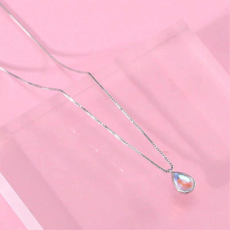 Moonstone drop necklace