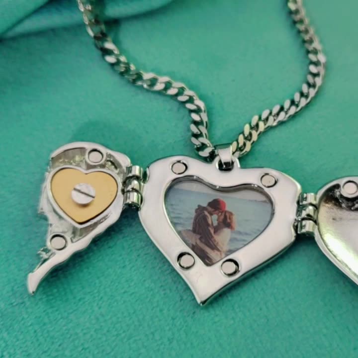 Angel Wings Necklace with Picture Inside