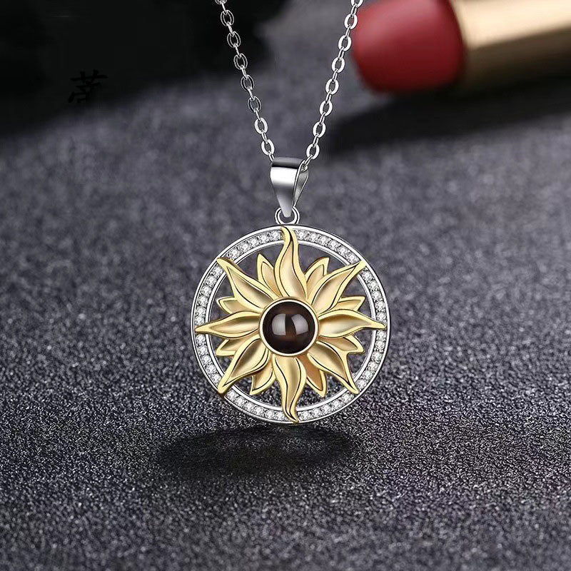 Sunflower Projection Necklace For Women